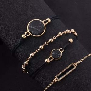 Stainless steel black and gold bracelets